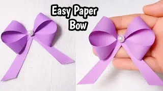 Easy Paper Bow 🎀 | Cute Ribbon Flower Craft ✨ | DIY Paper Flower
