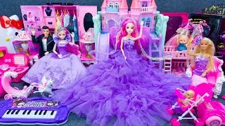 20 Minutes Satisfying Unboxing Super Royal Barbie Princess Wedding Dress Wardrobe Toys Review