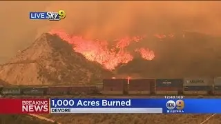 Blue Cut Fire Forces Firefighters To Abandon 2 Engines; Cargo Train Evacuated