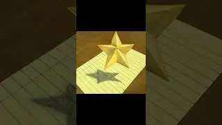 Drawing a 3D Floating Star #art #drawing #short