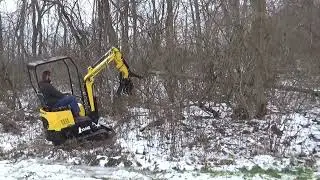 GroundHog KH14G excavator log grapple demo video