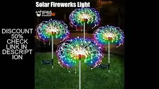 NEW Garedn Solar Fireworks Lights Outdoor Waterproof Solar Garden Lights 8 Lighting Modes with Remot
