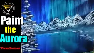 You Can Paint ! How to Tutorial Oil Painting the Northern Lights Aurora Art Asmr Tutorial