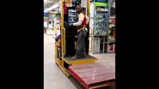 Patrick on the cherry picker