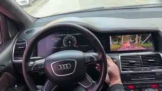 Audi Q7 Dual 12.3 inch Android car stereo system with digital instrument cluster speedometer cockpit