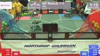 VEX Worlds 2016 - VRC HS Arts - QF 1-1 (9594C 118 569B) 270 vs 247 (7884A 9973A 8468B)