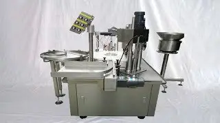 Glass bottles filling capping machine with dropper inserting essential liquid filler capper 精油灌裝線全自動