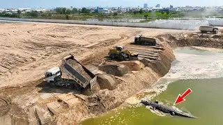Be Crocodile Lake Cleanup Project By Dump Truck 25.5Ton Dumping Soil in sand