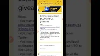 5000$ Worth Mbox coin Giveaway in Binance 💥 Join Fast 😍 Listed in Binance