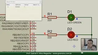 Curso CCS PIC C: Vendo a variável ao vivo no Proteus (Debug)