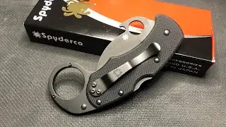 Spyderco Karahawk Karambit в черном цвете G10 / распаковка / краткий обзор / сравнение
