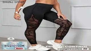 High Waist Geometric Mesh Patchwork Leggings Slimming Yoga Fitness Workout Pants Sexy