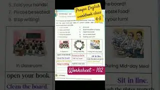 prayas English workbook class 4-5 worksheet 102 #shorts