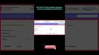 NTA CUET PG 2024 Candidate Response, Answer Key & Objection Link Released #nta #cuet #pg #answerkey