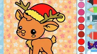 Coloring Reindeer for Kids 👶❤️🌈 #kidslearning #kids #kidsdrawing #kidscoloringfun #kidscoloringvideo
