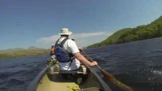 Open canoeing on Coniston Water, the Lake District- England