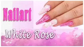 Nailart: „White Rose“  mit Jolifin LAVENI Plastilin 4D-Gel