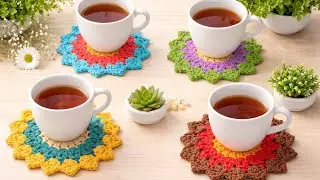 How to Crochet a Flower Coaster 🌸 Easy & Beautiful Design ll