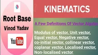Modulus of vector, Unit , Equal, Negative, co-initial, collinear, coplanar, Localised, Non-localised