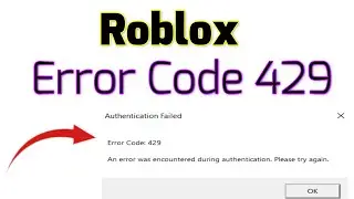 How to fix error Code 429 on Roblox Authentication Failed