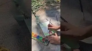 🌿dibujo con acuarelas    #ArtInTheGarden #PaintingWithPets #CreativeProcess #GardenArt #ArtAndNature