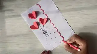 Easy and beautiful Valentine Day card | Card from A4 white sheet