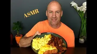 ASMR Eating Macaroni and Cheese With Crispy Bacon~No Talking