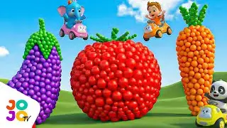 Learn Vegetable Names 🥕 | Surprise Color Balls Transformation Fun! Kids Educational