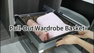 Modern Wardrobe Pull-Out Basket | Smart Closet Storage #homeorganization