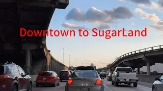 Epic Evening Commute Time-Lapse: Downtown to SugarLand | Stunning Texas Road Views
