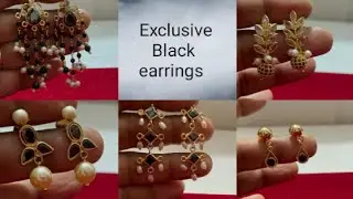 Exclusive black bead earrings | officewear | Partywear | WhatsApp @ 7075551297