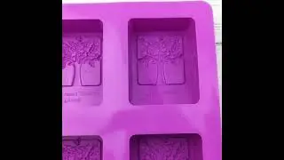 VEDINI NEWEST 4 CAVITY FLOWER TREE RECTANGULAR SILICONE SOAP MOLD