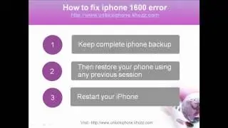 Easy way to fix unlock iPhone error 1600