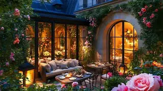 Jazz Melodies in a Serene Garden Cafe &ndash; Enjoy the Warm Ambience of Candlelight and Beautiful Blooms