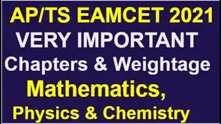 EAMCET 2021 MPC Important Chapters @ its marks