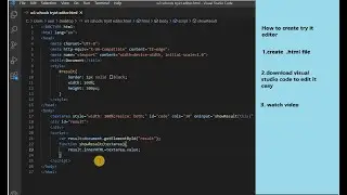 How to create w3 schools try it editor