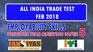 ITI Employability Skills Previous Question Paper All India Trade Test FEB 2018