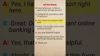 At the Bank &ndash; English Conversation #English #Banking #EnglishConversation
