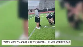 Former Vidor standout surprises football player with new car
