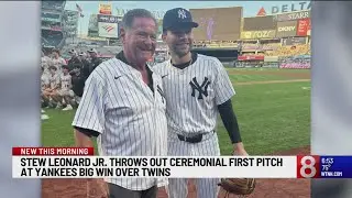 Stew Leonard Jr. throws ceremonial first pitch at Yankee game