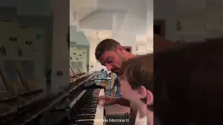 Michele Morrone has magic in his voice 🥵 playing piano with his son 🎹  #michelemorrone  #365days