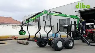dibo Log Crane Log Trailer with Crane -Mounted Forestry Crane Timber Crane
