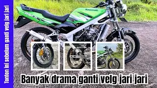 Modif ninja ganti konsep velg jari jari kelihatan tambah racing 