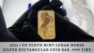 2026 1 oz Perth Mint Lunar Horse Silver Rectangular Coin Bar  .9999 Fine