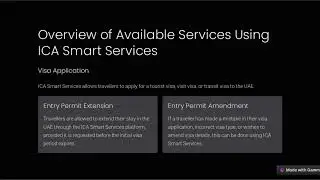 ICA Smart Services for Travellers to the UAE ! Visit Visa