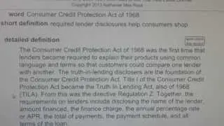 Consumer Credit Protection Act of 1968 Real Estate License Exam Study Guide AgentExamPass.com