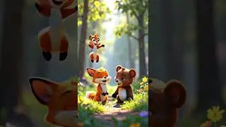 The adventures of the bear and the fox #cartoon #длядітей #мультик #шортс
