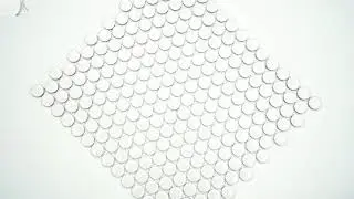 Almond Penny Round Glossy Porcelain Mosaic