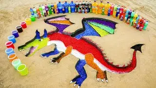 How to make Rainbow Flying Dragon with Orbeez, Coca Cola, Fanta, Mirinda, Chupa Chups vs Mentos