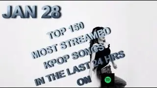 TOP 150 MOST STREAMED SONGS ON SPOTIFY IN THE LAST 24 HRS JAN 28